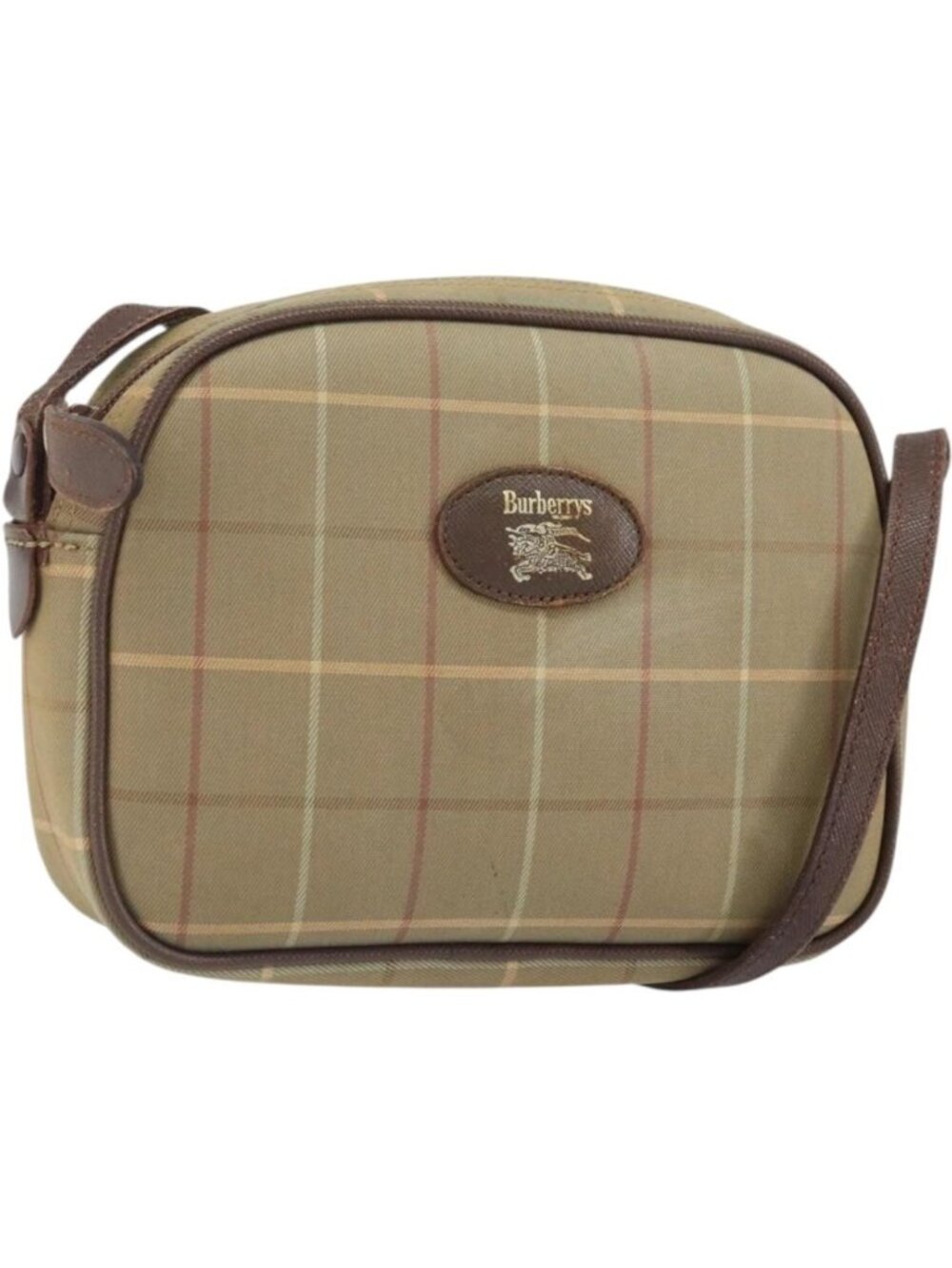 Burberrys Nova Check Shoulder Bag Canvas Beige Gold